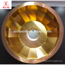 PVD Copper Brass Plated Stainless Steel Bathroom Sink for Hotel